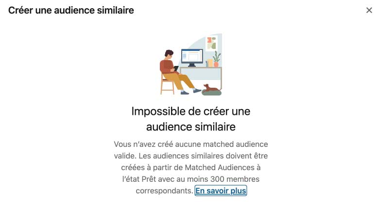 impossible creer audience similaire